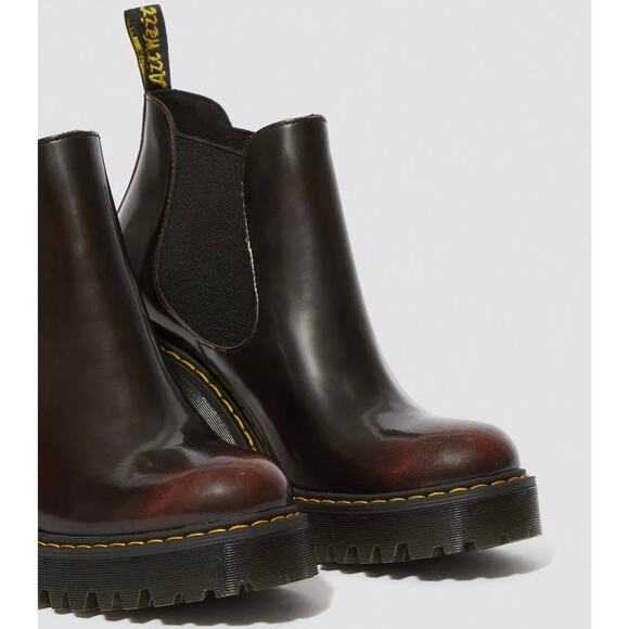 Dr. Martens Hurston Heeled Chelsea Boots in RARE Cherry Red Arcadia Worn Once! - Picture 14 of 16
